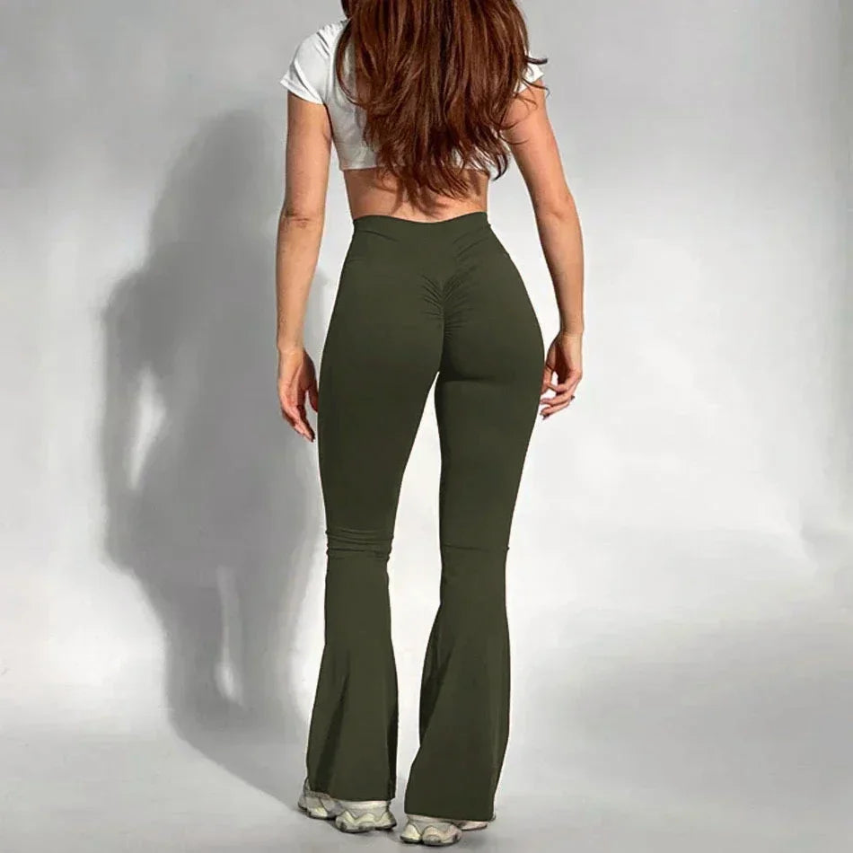 Legginsy Push-Up z Wysokim Stanem, Modelujący Krój Bootcut