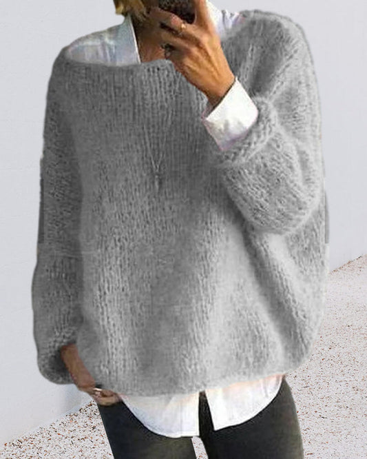 Puszysty Sweter z Odkrytymi Ramionami