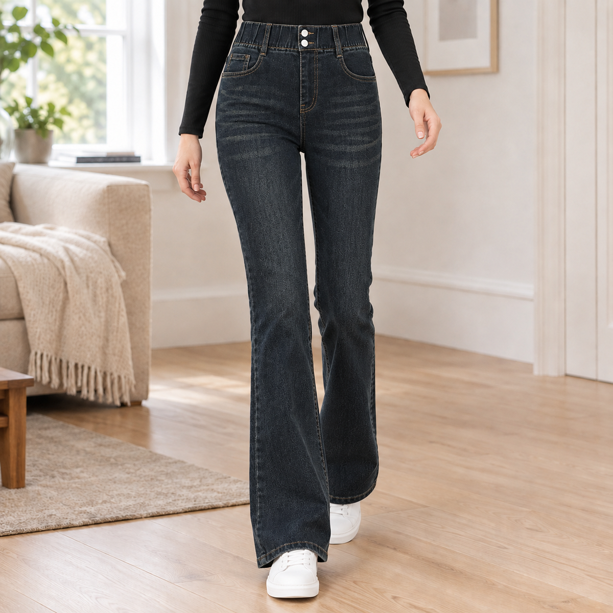 Jeansy Bootcut z Wysokim Stanem