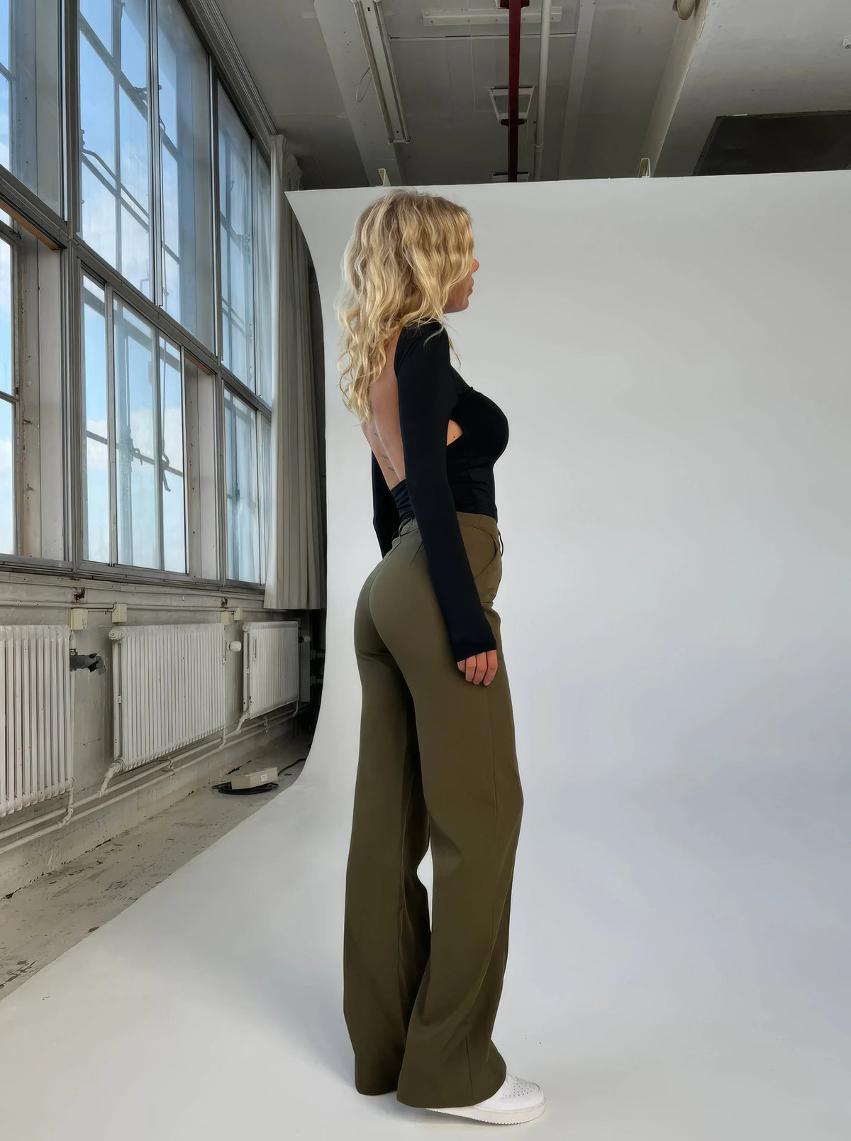 Eleganckie Spodnie z Wysokim Stanem