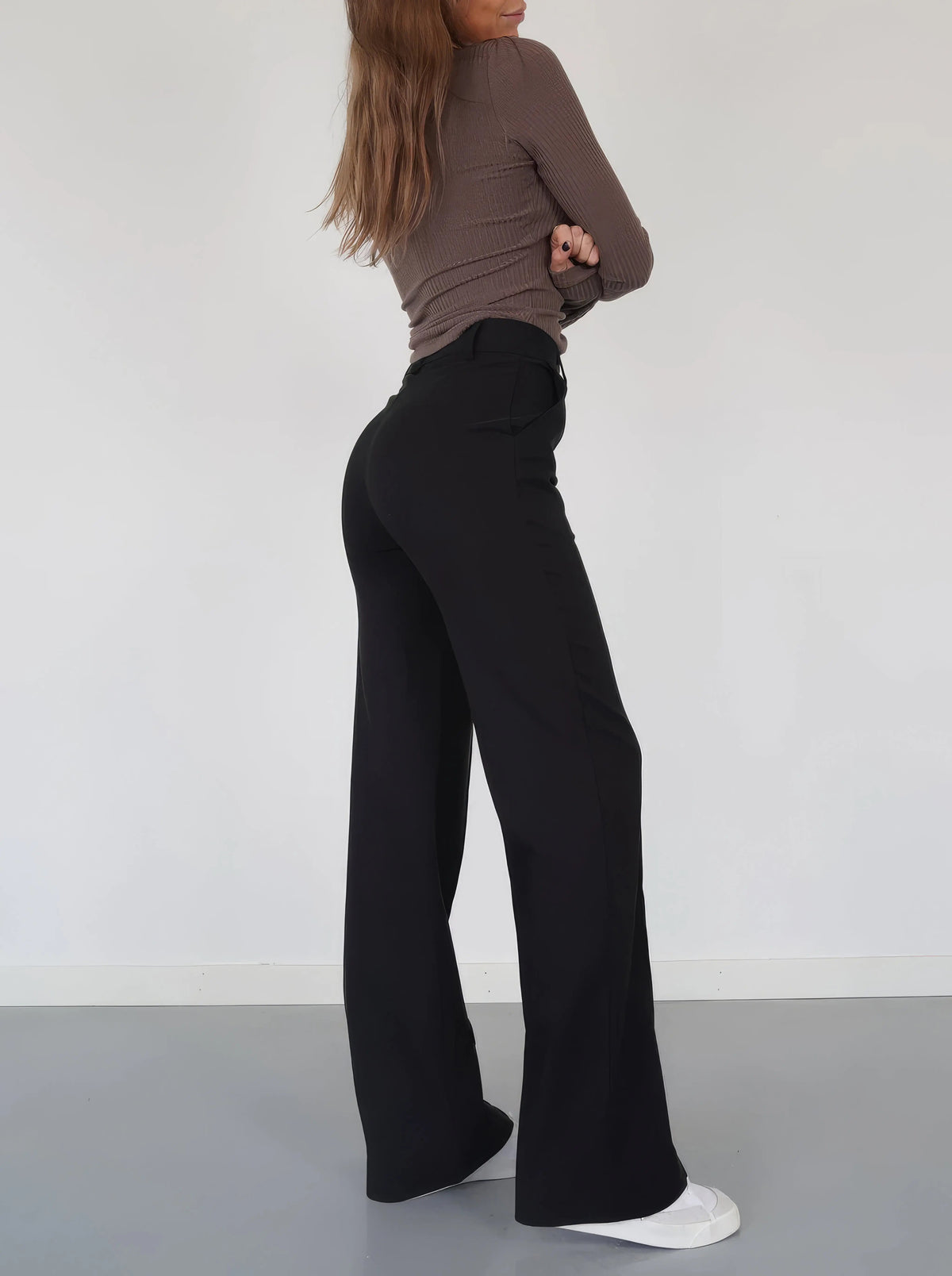 Eleganckie Spodnie z Wysokim Stanem