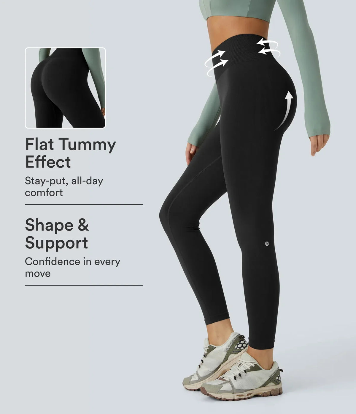 Bezszwowe Legginsy do Jogi Modelujące Brzuch