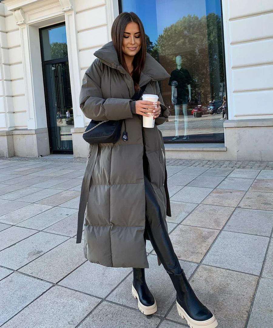 Stylowa Długa Kurtka Zimowa