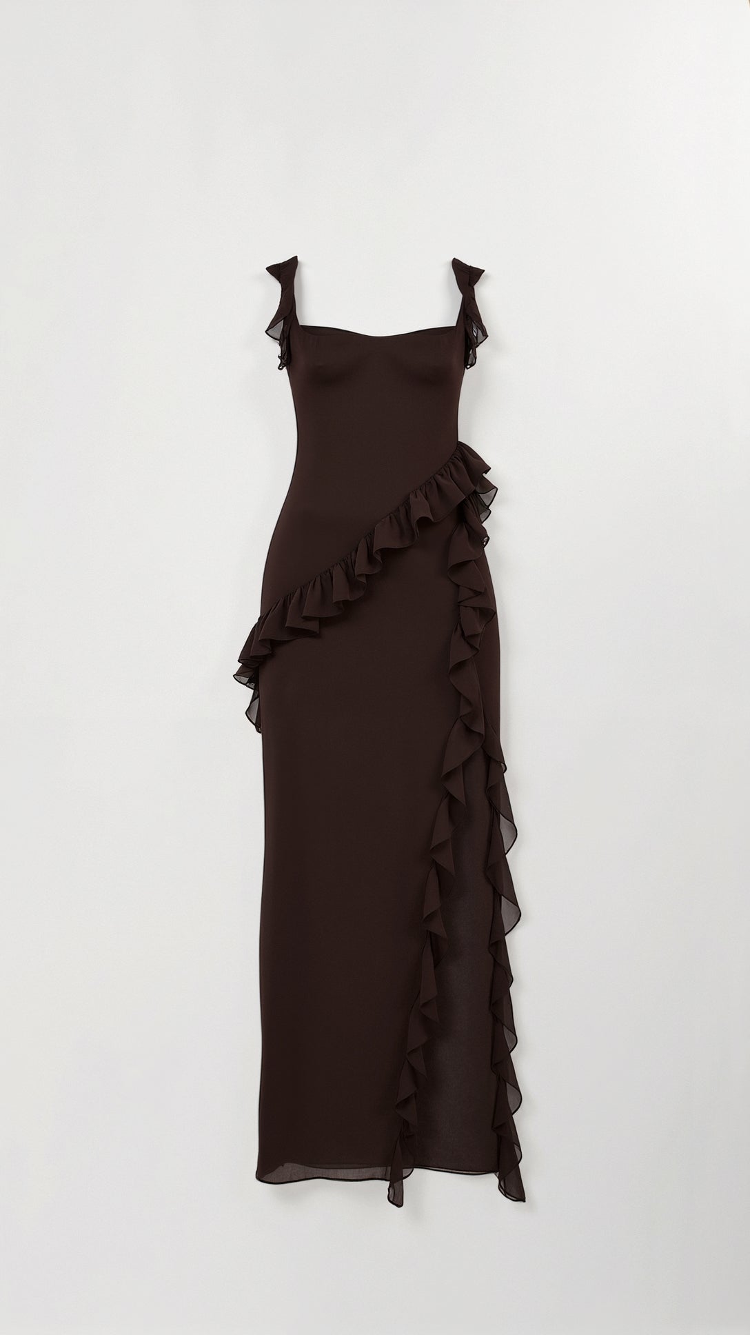 Elegancka Sukienka Maxi z Falbankami