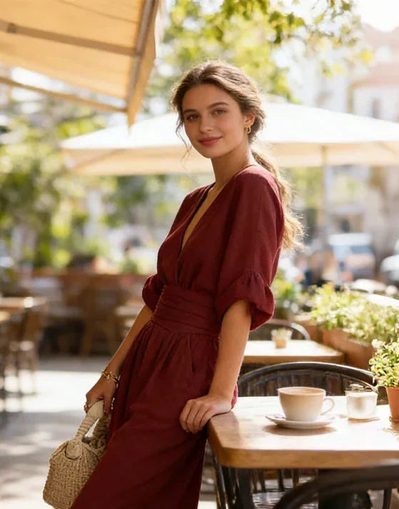 Elegancki Kombinezon z Szerokimi Nogawkami